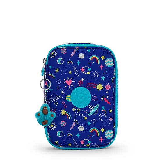 Kipling 100 Pens Printed Case Tassen Blauw | BE 2034KO